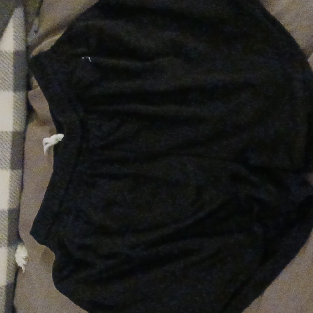 Black shorts with lining inside white draw string